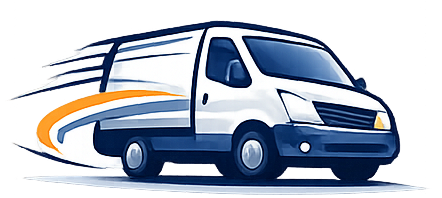 Camionnette blanche de messagerie express pour livraison urgente en Île-de-France
